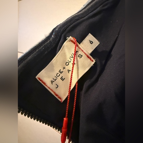 Alice + Olivia Palmer Denim Mini Dress in Rocky Blues - Picture 8 of 11